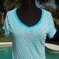 Cache $$$ STRETCH BAMBOO FLOWER BURN-OUT TEE Top NWT S/M PEEK-A-BOO YUMMY SOFT