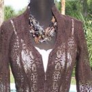 Cache $158 ESPRESO SHEER ILLUSION LACE Top Jacket NWT XS REMOVABLE SATIN BELT Cache $158 ESPRESO SHEER ILLUSION LACE Top Jacket NWT XS REMOVABLE SATIN BELT