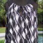 Cache $88 STRETCH PEEK-A-BOO BUST BUBBLE WAVE Top NWT CUT-IN SLEEVE BLACK WHITE