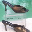 Donald Pliner $255 COUTURE METALLIC MESH ELASTIC & LEATHER SLIDE Shoe NIB