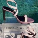 Donald Pliner $250 COUTURE CREPE LEATHER Shoe NIB DOUBLE WRAP ANKLE STRAP