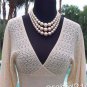 Cache $118 PLUNGING DOUBLE V NECK WRAP PEEK-A-KNIT Top NWT XS/S/M STRETCH