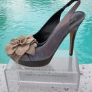 Donald Pliner COUTURE $395 METALLIC LEATHER Shoe NIB PLATFORM PEEP-TOE SIGNATURE