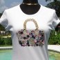 Cache $$$ STRETCH ELABORATE EMBELLISHED HANDBAG TEE Top NWT S/M