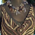 Cache $168 MULTI COLOR BEAD ENCRUSTED LINED Top NWT XS/S/M/L+ DRAPE NECK EVENT Cache $168 MULTI COLOR BEAD ENCRUSTED LINED Top NWT XS/S/M/L+ DRAPE NECK EVENT