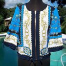 Cache $128 STATUS Top Jacket NWT XS/S/M STATUS PRINT DRAWSTRING BOTTOM ZIPPER Cache $128 STATUS Top Jacket NWT XS/S/M STATUS PRINT DRAWSTRING BOTTOM ZIPPER