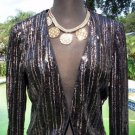 Cache $188 SEQUIN Top JACKET NWT S/M/L/XL METALLIC LINED STRETCH EVENT CLUB