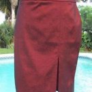 Cache $118 9" SLIT EVENING DAY PENCIL Skirt NWT S/M/L/XL CRANBERRY SHEEN