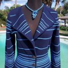 Cache $128 COTTON BLEND Top JACKET NWT XS/S/M  NAVY & LIGHT BLUE STRIPE STRETCH