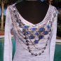 Cache STRETCH SAPPHIRE CHAINS $$$ TEE Top NWT XS/S Burn-Out DRESS UP OR DOWN