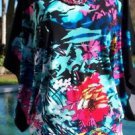 Cache $108 TOP NWT XS/S/M/L DOLMAN SLEEVE BANDED BOTTOM STRETCH TROPICAL