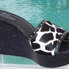 Donald Pliner $325 COUTURE ROSETTE LEATHER HAIR CALF WEDGE Shoe 10 11 STUD Donald Pliner $325 COUTURE ROSETTE LEATHER HAIR CALF WEDGE Shoe 10 11 STUD