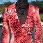 Cache $118 LOVE-KNOT RUCHED BUST ANIMAL PRINT STRETCH SWEATER Top NWT S