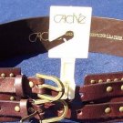 Cache $98 ESPRESSO LEATHER NAIL HEAD GROMMETS BELT Pant NWT S/M/L MATCHES TOPS Cache $98 ESPRESSO LEATHER NAIL HEAD GROMMETS BELT Pant NWT S/M/L MATCHES TOPS