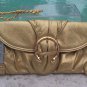 Cache $128 GOLD METALLIC LEATHER RHINESTONE PURSE NWT MATCHES TOPS PANTS