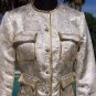 Cache $198 METALLIC BROCADE Top JACKET NWT GOLD/SILVER Lined EVENT EVENING