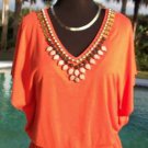 Cache $98 EMBELLISHED PLUNGING V NECK Top NWT S/M/L ADJUSTABLE ELASTIC WAIST Cache $98 EMBELLISHED PLUNGING V NECK Top NWT S/M/L ADJUSTABLE ELASTIC WAIST