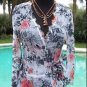 Cache $168 PEEK-A-BOO SHEER KRINKLE WRAP SIDE TIE Top NWT XS/S BLACK WHITE
