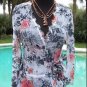 Cache $168 PEEK-A-BOO SHEER KRINKLE WRAP SIDE TIE Top NWT XS/S BLACK WHITE