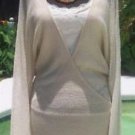 Cache $98 KNIT METALLIC PEEK-A-BOO FAUX WRAP Top NWT XS/S/M/L+ BANDED BOTTOM