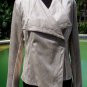Cache $188 OFFSET FRONT HIDDEN SNAP Top JACKET NWT METALLIC SUEDE REPTILE S/M/L