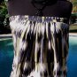 Cache $88 STRETCH ELASTIC STRAPLESS Top NWT Blk Yellow White LAYERED MESH-LINED