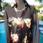 Cache $108 SHEER ILLUSION SHOULDERS SLEEVES SILK FLORAL Top NWT XS/S/M