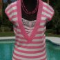 Cache $88 PLUNGING V NECK METALLIC KNIT TUNIC Top NWT S/M/L+ STRETCH