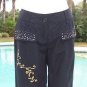 Cache $138 ZEN RHINESTONE POCKETS METALLIC DESIGN Crop Pant NWT 0/2/4/6 XS/S