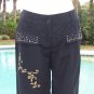 Cache $138 ZEN RHINESTONE POCKETS METALLIC DESIGN Crop Pant NWT 0/2/4/6 XS/S
