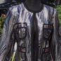 Cache $208 SEQUIN EMBELLISHED LINED Top JACKET NWT MESH & GROSGRAIN TRIM XS/S/M