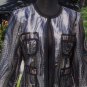 Cache $208 SEQUIN EMBELLISHED LINED Top JACKET NWT MESH & GROSGRAIN TRIM XS/S/M