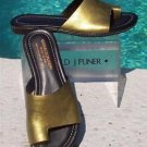 Donald Pliner COUTURE $235 METALLIC LEATHER Shoe NIB 6.5 FLAT TOE RING SLIDE