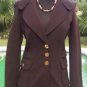 Cache $218 CONTOUR COAT Jacket Top Self BELT NWT S  BACK METAL BUCKLE STRETCH