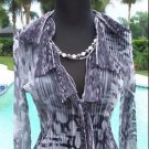 Cache ANIMAL PEEK-A-BOO SHEER KRINKLE Top $178 NWT XS/S SCARF EMBELISHED STRETCH Cache ANIMAL PEEK-A-BOO SHEER KRINKLE Top $178 NWT XS/S SCARF EMBELISHED STRETCH