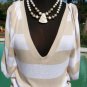 Cache $88 PLUNGING V NECK RUCHED  KNIT TUNIC Top NWT S/M BANDED BOTTOM STRETCH