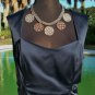 Cache $108 NAVY BLUE EVENT Top NWT SIZE L LINED SATIN FEEL BUSTIER CAMI