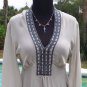 Cache LUXE $158 SILK METALLIC BEAD Top NWT 0/2/4/6/8/12 PEASANT EMPIRE TULIP