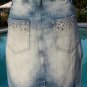 Cache $98 Denim RHINESTONE METAL STUD Skirt NWT M/L/XL SLIGHT DISTRESS STRETCH