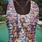 Cache $$$ ANIMAL PRINT LAYERED RUFFLE CAMI Top NWT M/L STRETCH Cache $$$ ANIMAL PRINT LAYERED RUFFLE CAMI Top NWT M/L STRETCH