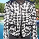 Cache $178 Lined Front Hook & Eye ClosureTop NWT S/M/L/XL pLEATHER TRIM JACKET