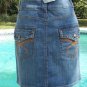 Cache $98 DENIM STUD EMBROIDERY EMBELLISHED Skirt NWT 6/8/10 S/M Stretch STRETCH
