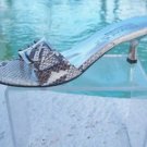 Marvin Aquatalia $225 PYTHON Leather Shoe Sandal NIB 7.5 TEXTURED BUCKLE T-STRAP