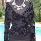 Cache $138 VELVET SHEER ILLUSION BURN-OUT EVENT Top NWT XS/S Drape NECK Cache $138 VELVET SHEER ILLUSION BURN-OUT EVENT Top NWT XS/S Drape NECK