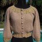Cache LUXE $168 METALLIC CASHMERE WOOL BLEND Top NWT S/M STRETCH