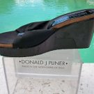 Donald Pliner $225 PATENT LEATHER WEDGE PLATFORM Shoe 10 NIB MESH ELASTIC CORK
