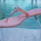 Marvin Aquatalia $225 CROC Leather Shoe Sandal NIB 7.5 SUEDE FOOT BED T-STRAP