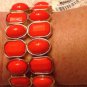 Cache $44 BRACELET NWT STRETCH ADJUSTABLE CUFF ORANGE CORAL 1 1/4" WIDE EVENT