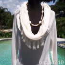 Cache  $118  PEEK-A-BOO KNIT Top NWT L/XL  OVER SIZE COLLAR TUNIC STRETCH