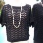 Cache STRETCH KNIT BATTENBURG PEEK-A-BOO $98 Top NWT XS/S/M/L RIB KNIT TRIM